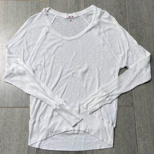 Sundry Thermal Ribbed Long Sleeve Top Made in USA White Medium / Size 2